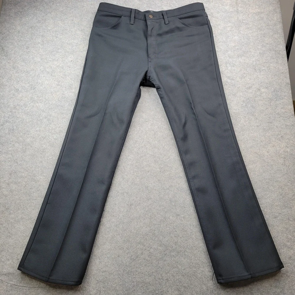 Wrangler Pants Men 38x32 Dress Workwear Straight Trouser USA‎ Made Pocket Flat
